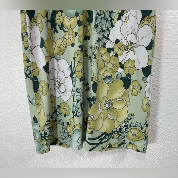 Pretty Good Made in USA Green Floral Collared Sleeveless Mini Dress Women’s S - Picture 7 of 11
